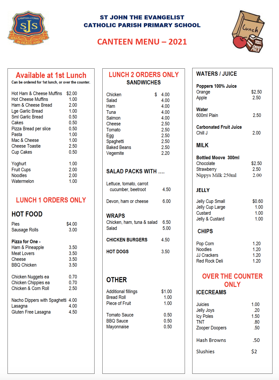 Canteen Price List Template